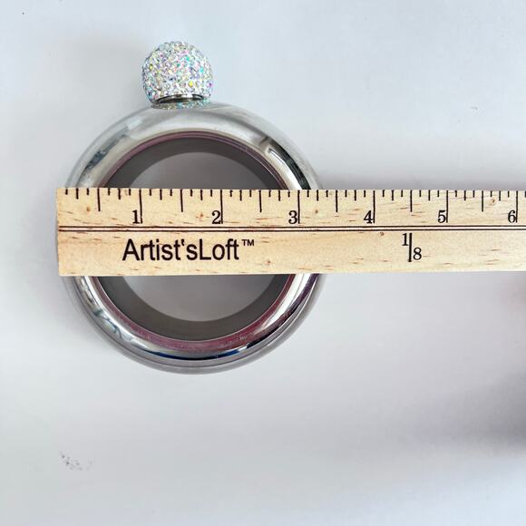 FLASK DRINK SMUGGLER STAINLESS STEEL SECERT BRACELET FASHION FLASK CRYSTAL LID - Picture 7 of 8